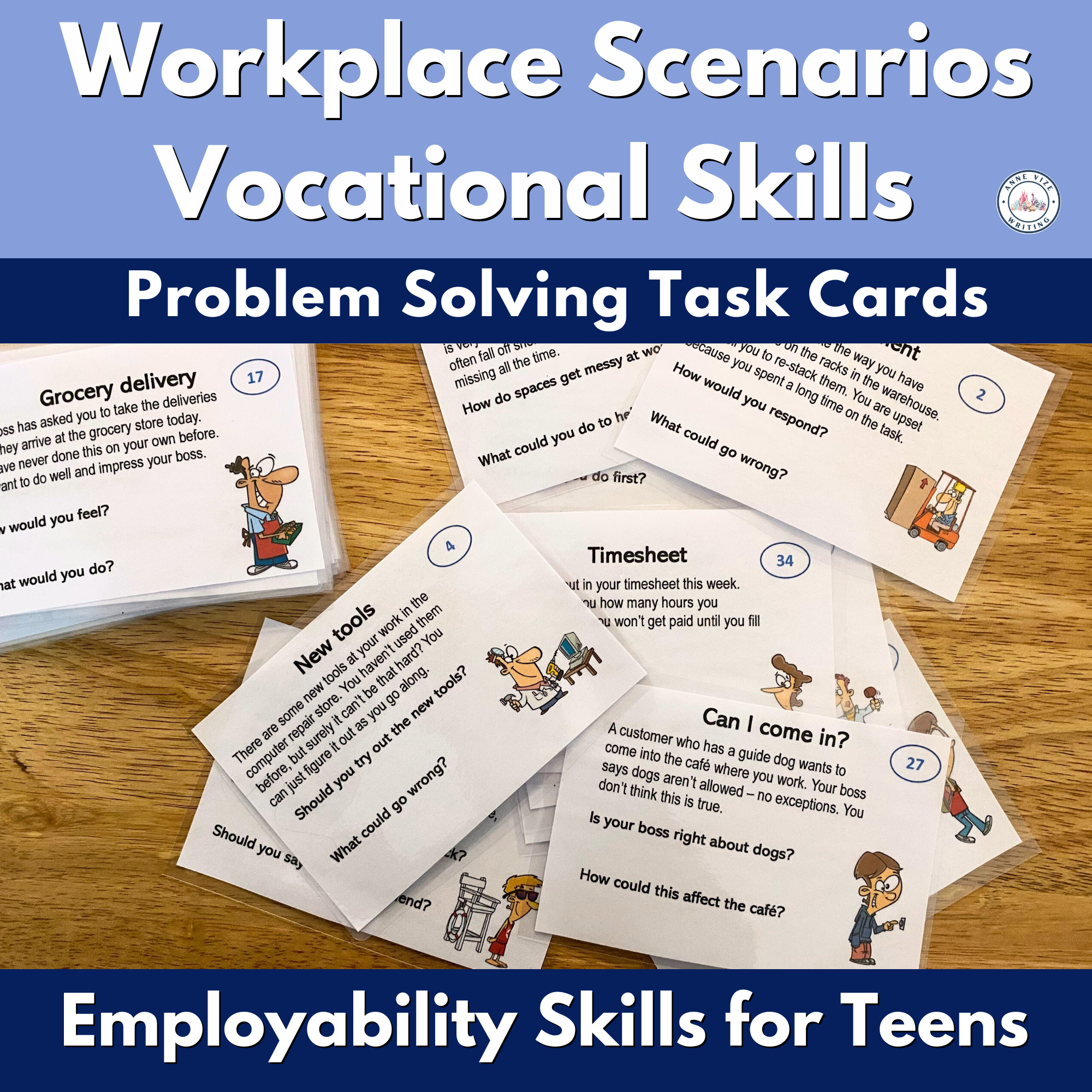 Workplace problem solving task cards | Using power skills at work ...
